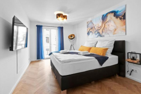 Luxus im Zentrum für 6 Personen mit 3 Zimmern, Balkon, Parkplatz, WLAN